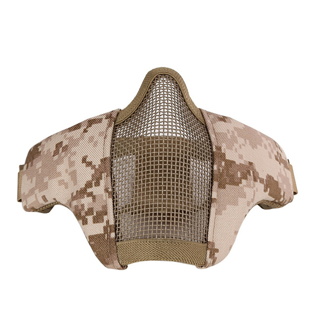 Airsoft Digital Desert Tan Half Metal Half Fabric Mesh Tactical Safety Mask Airsoft Central